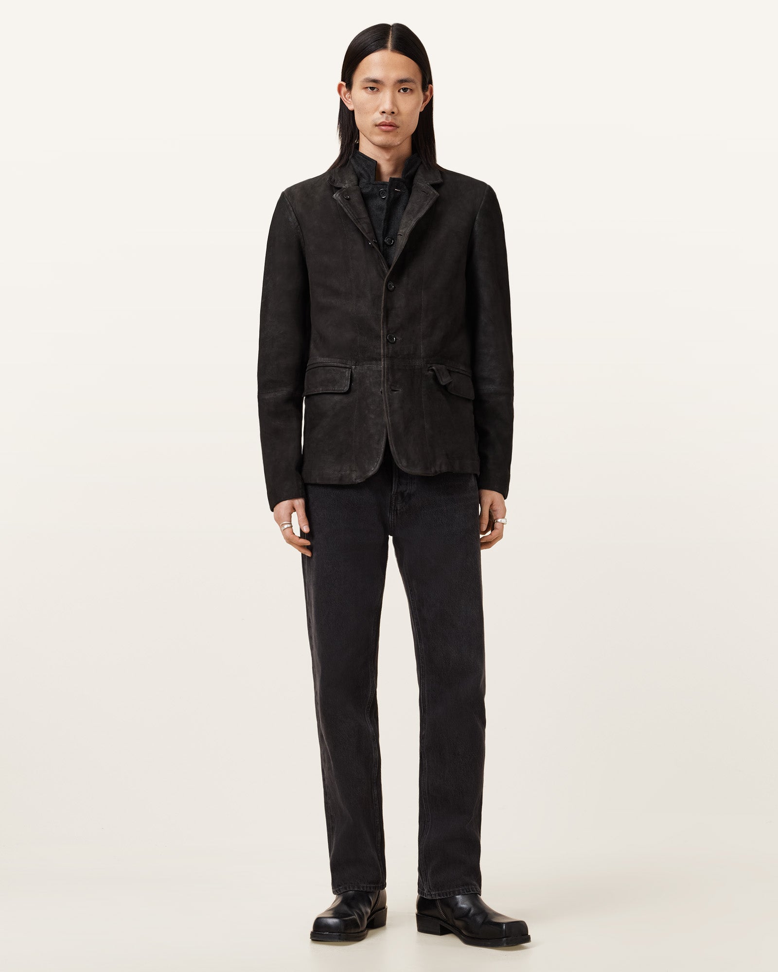 Survey Waxed Suede Double Layer Blazer - Image 2