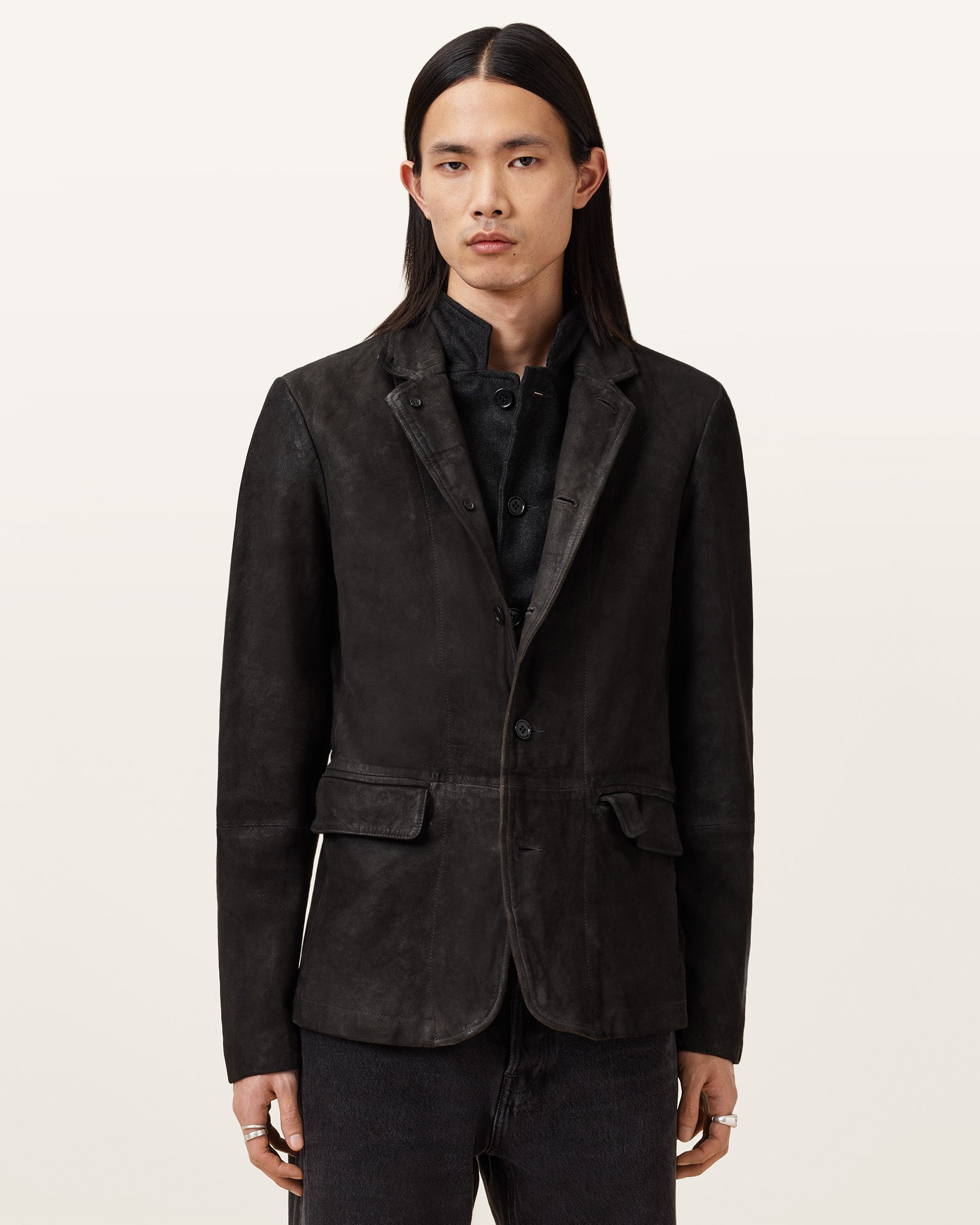 Survey Waxed Suede Double Layer Blazer - Image 3