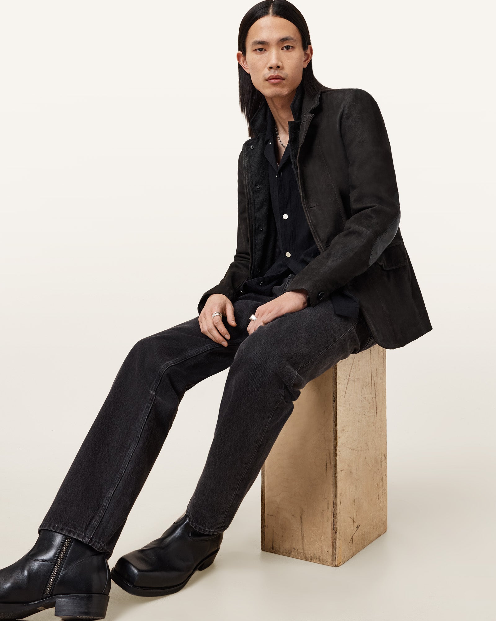 Survey Waxed Suede Double Layer Blazer - Image 4