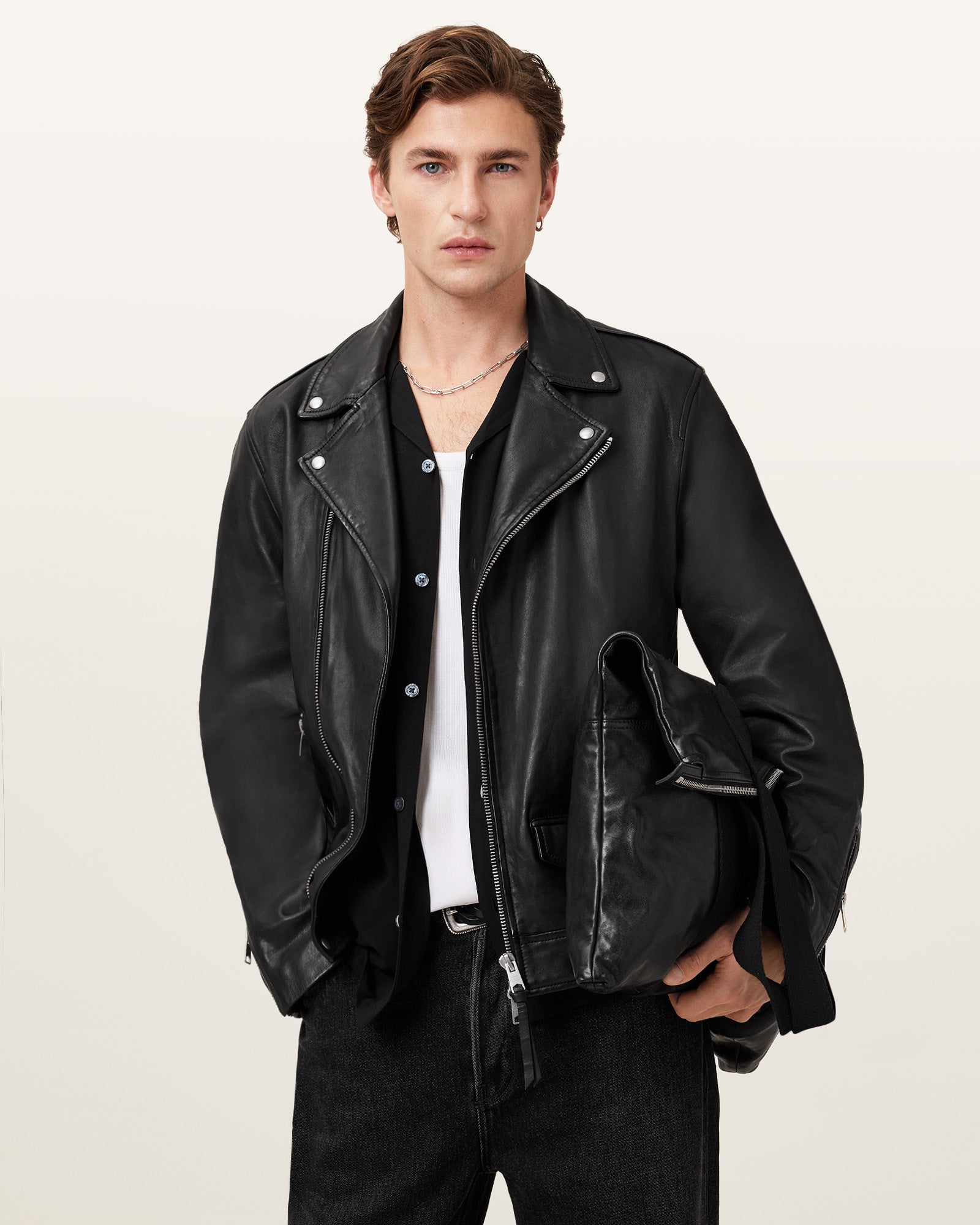 Milo Biker Leather Jacket - Image 2