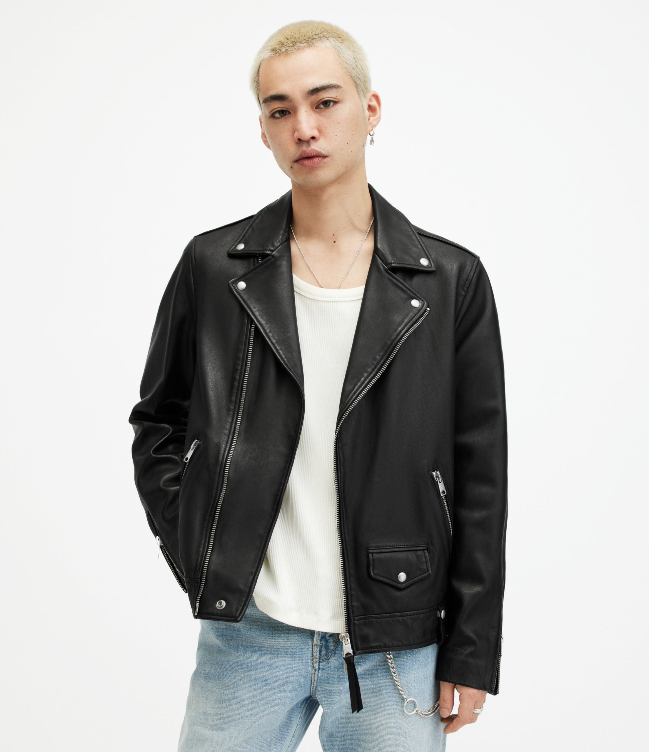 Milo Biker Leather Jacket - Image 9