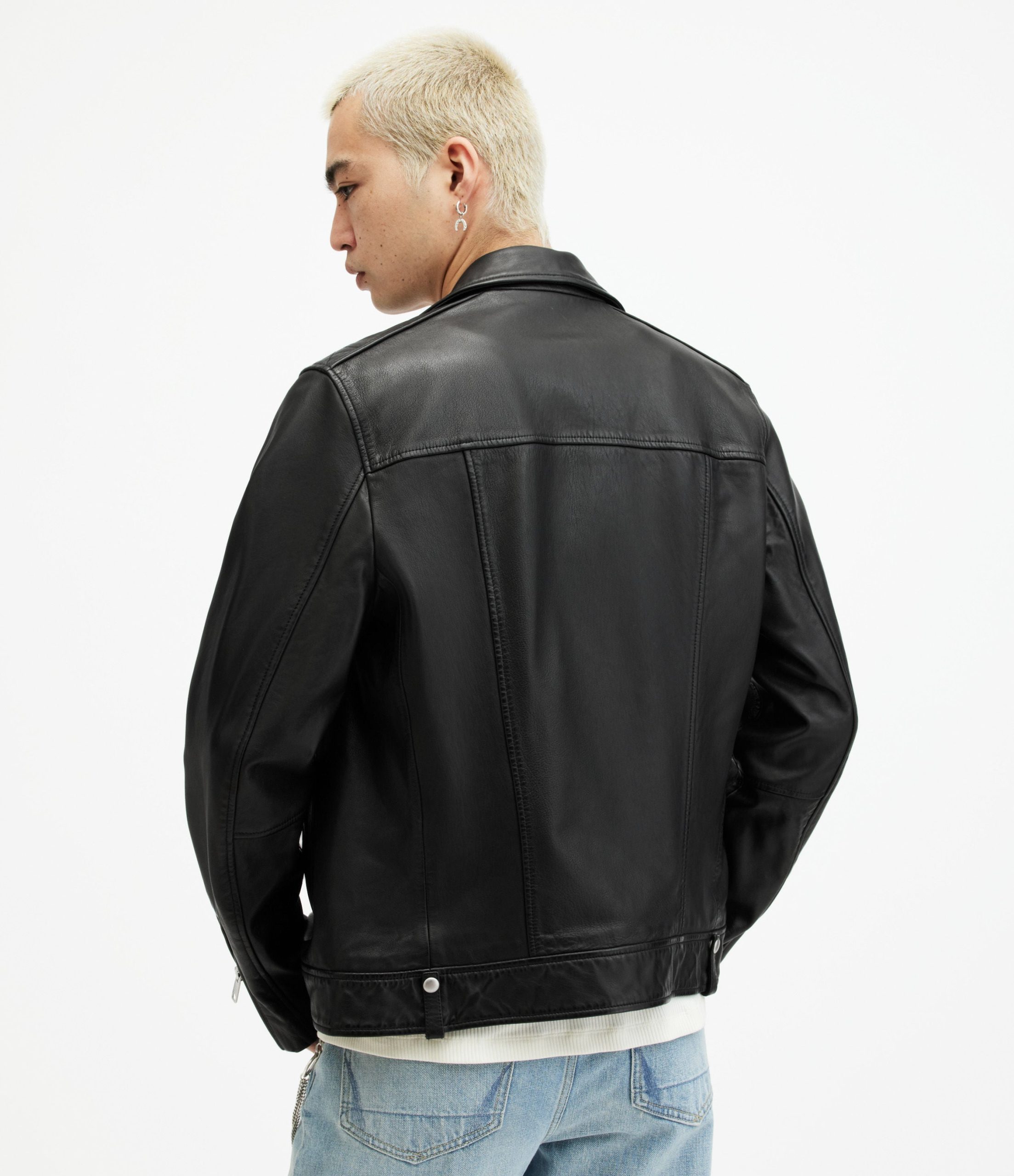 Milo Biker Leather Jacket - Image 8