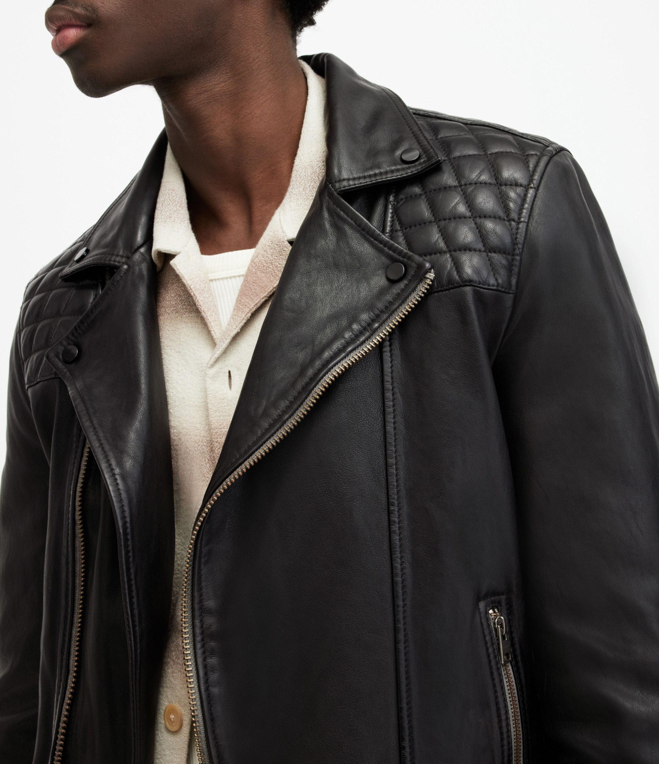 Conroy Biker Leather Jacket - Image 2
