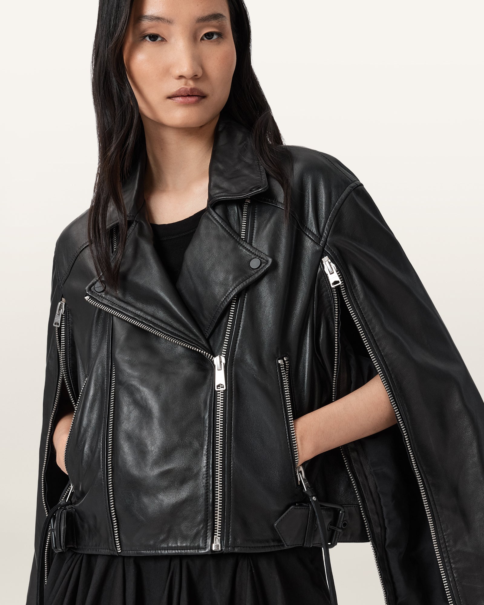 Masone Leather Biker Jacket - Image 2