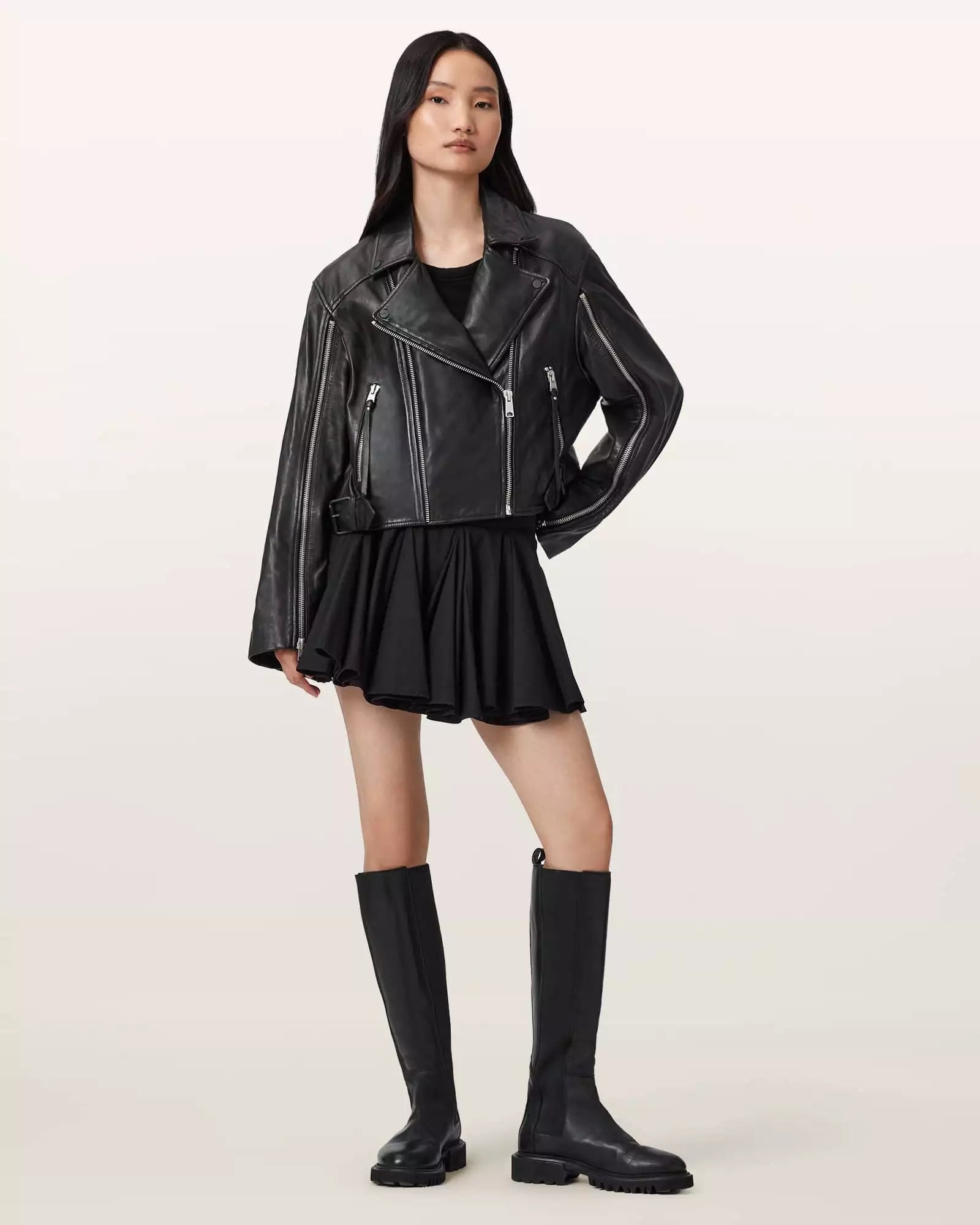 Masone Leather Biker Jacket - Image 4