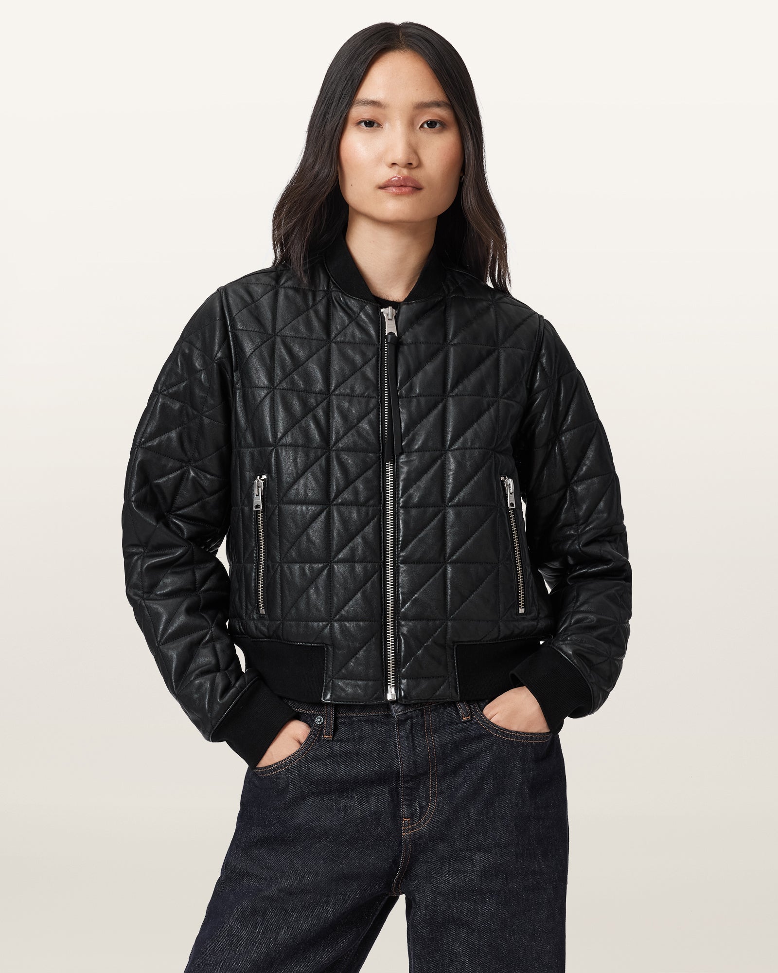 Carly Quilt Leather Bomber