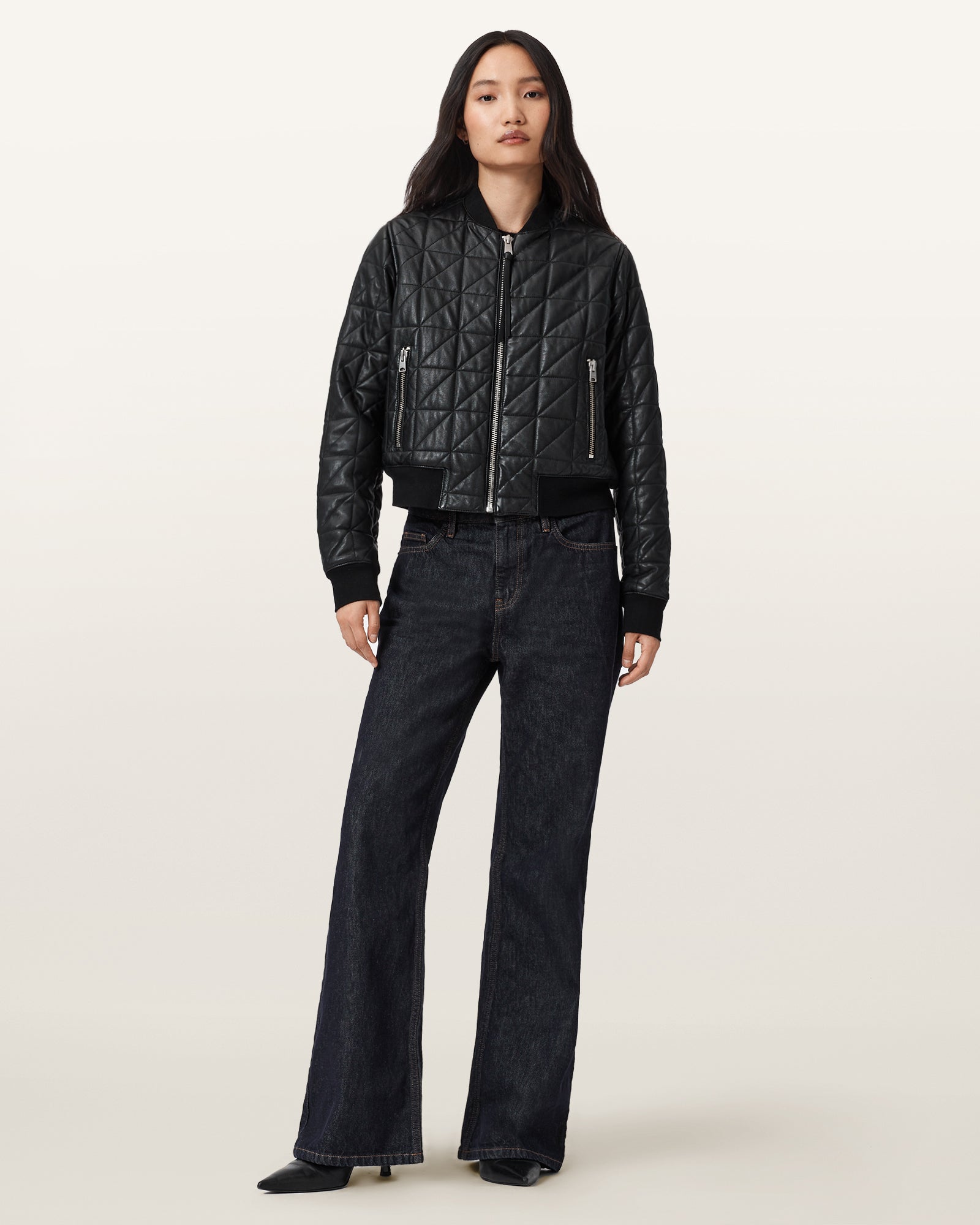 Carly Quilt Leather Bomber - Image 3