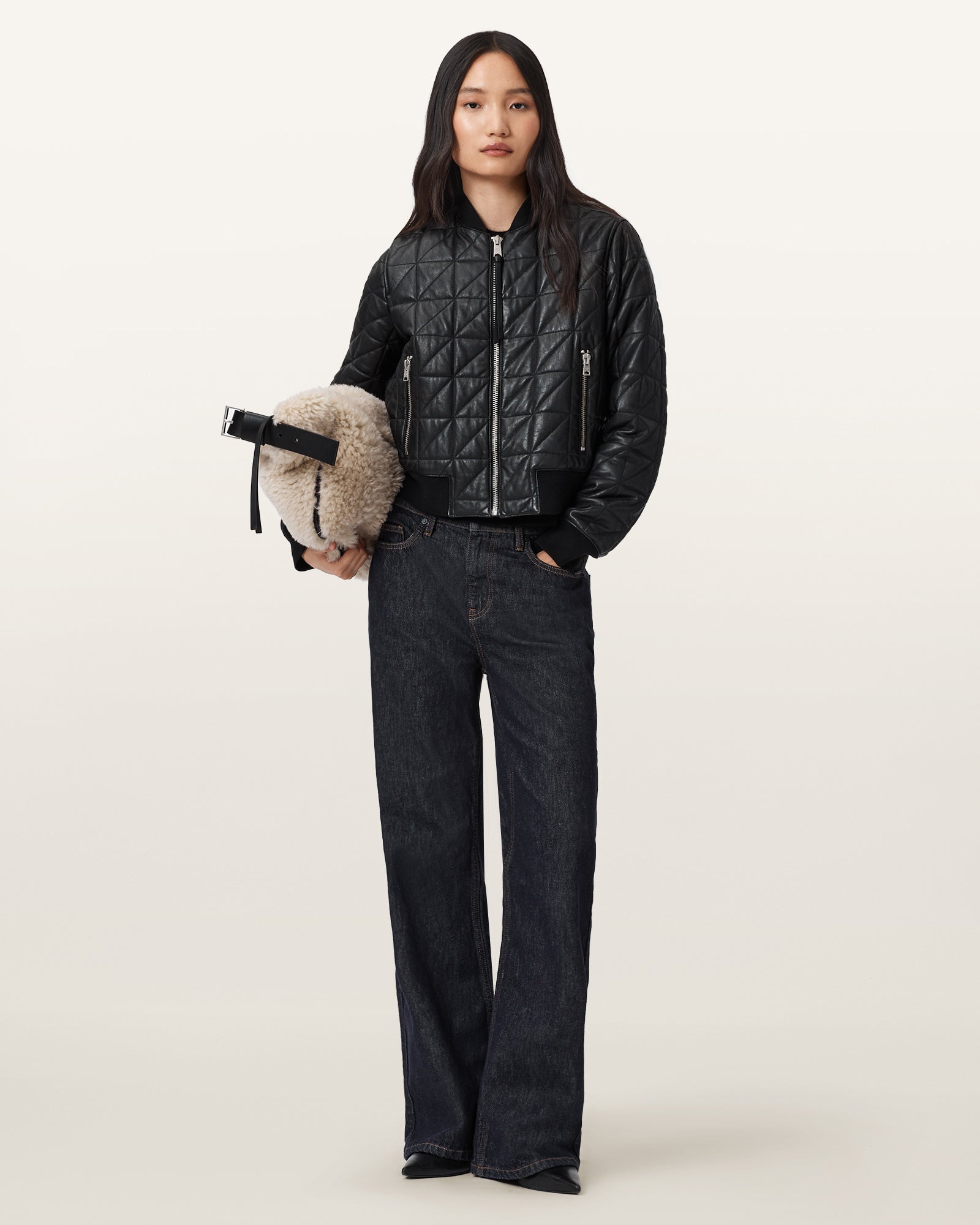 Carly Quilt Leather Bomber - Image 4