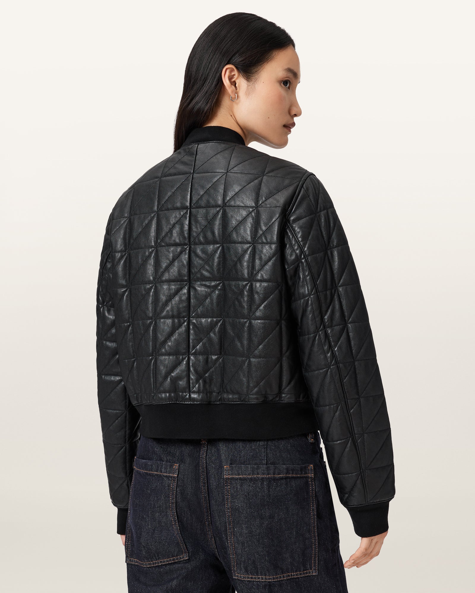 Carly Quilt Leather Bomber - Image 5