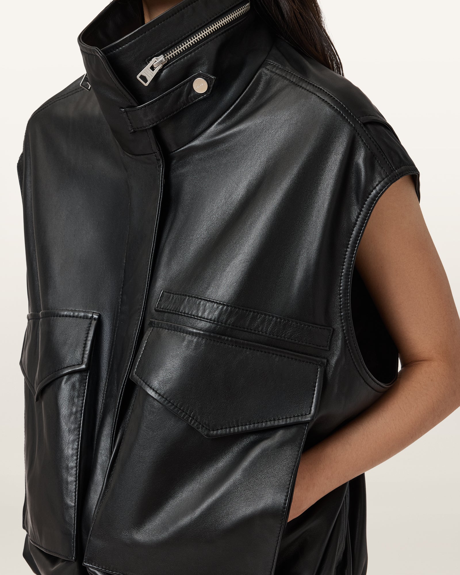 Clay Gilet Leather Jacket - Image 6