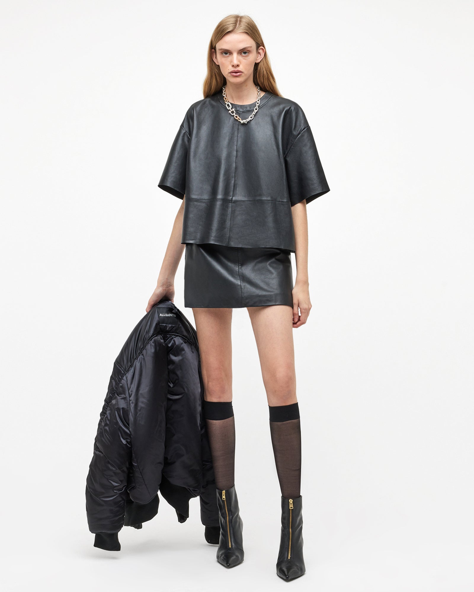 Renai Leather Tee - Image 5