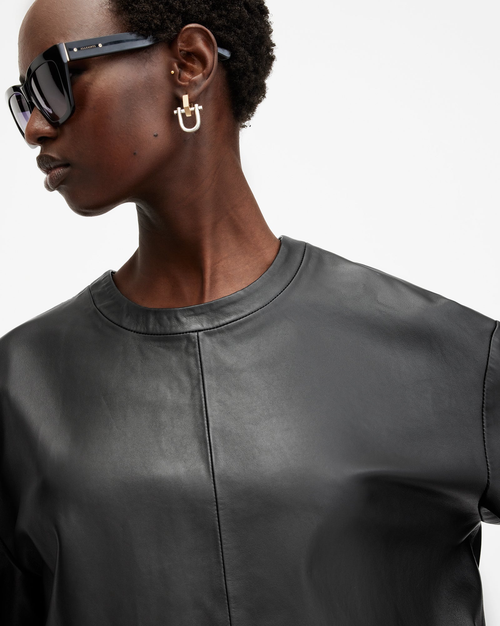 Renai Leather Tee - Image 2