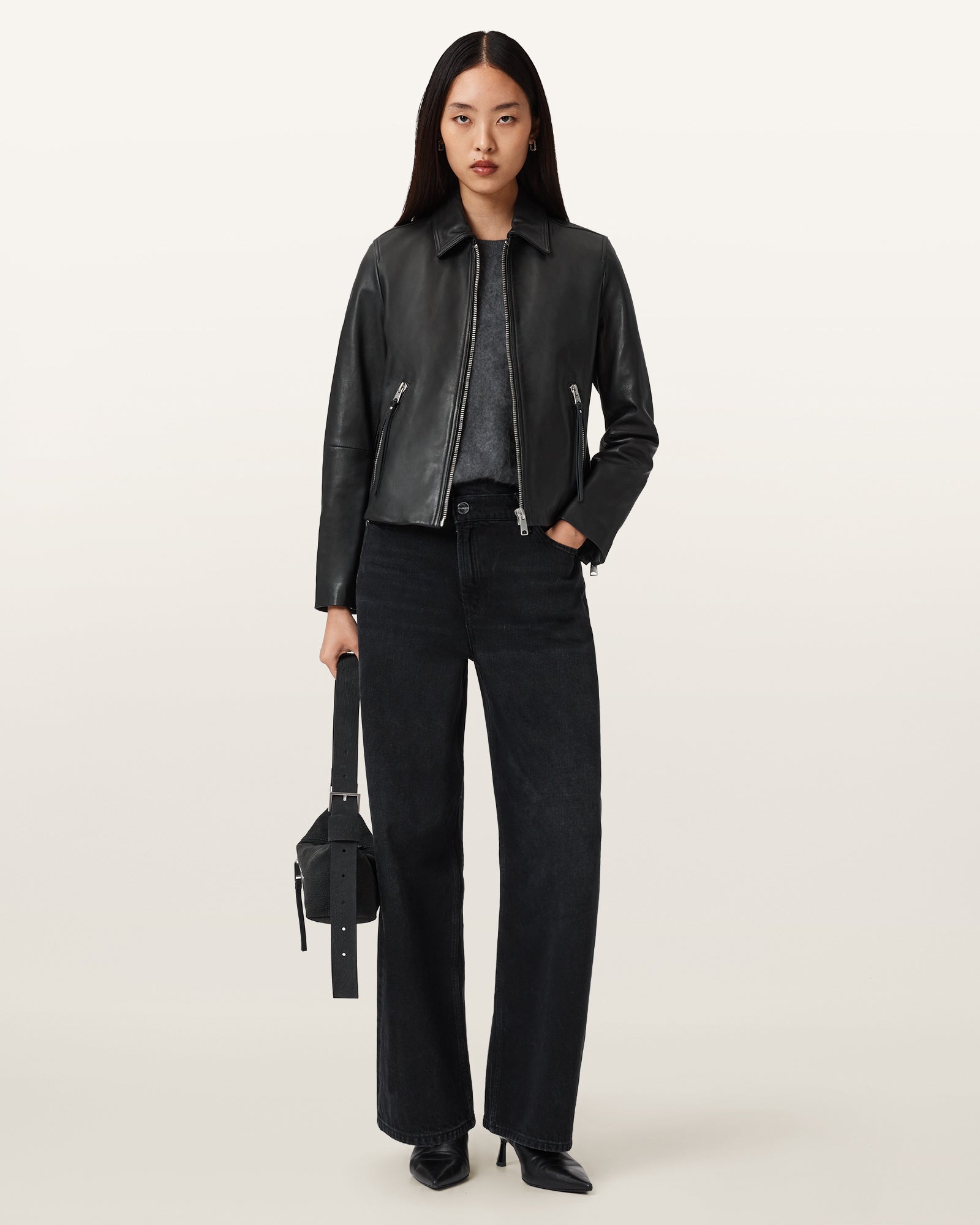 Danbury Biker Leather Jacket - Image 4