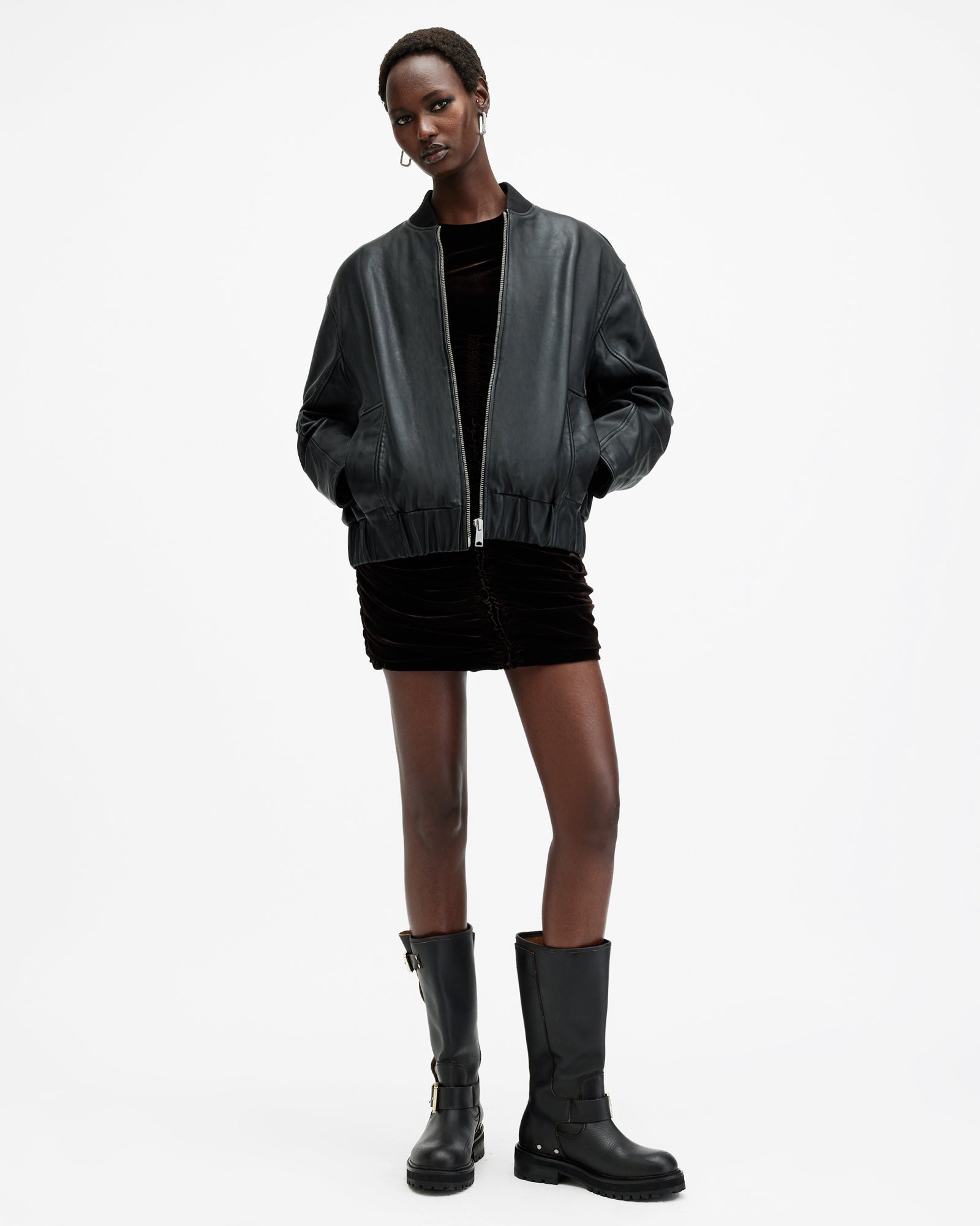 Yara Bomber Leather Jacket - Image 3