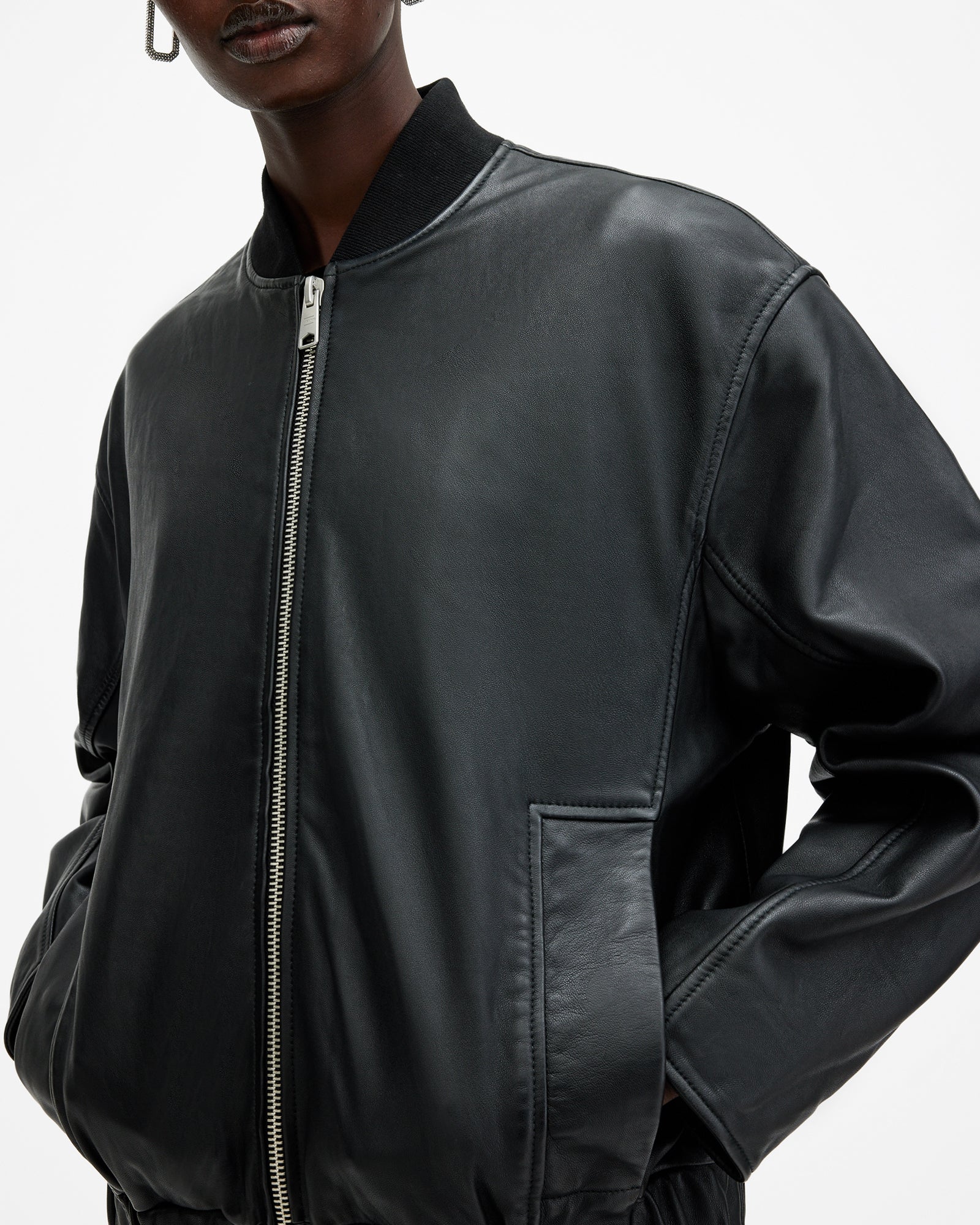 Yara Bomber Leather Jacket - Image 6