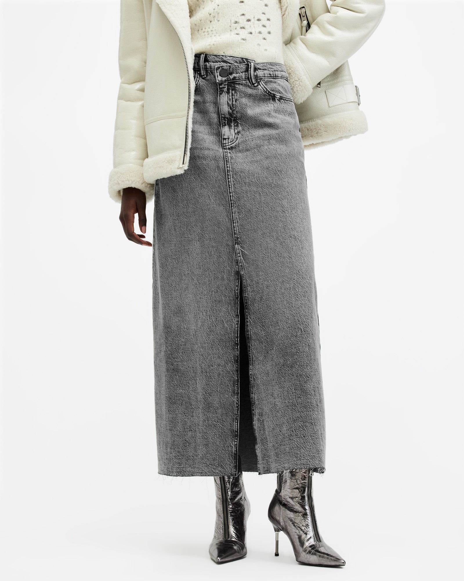 Noir Maxi Denim Skirt - Image 2