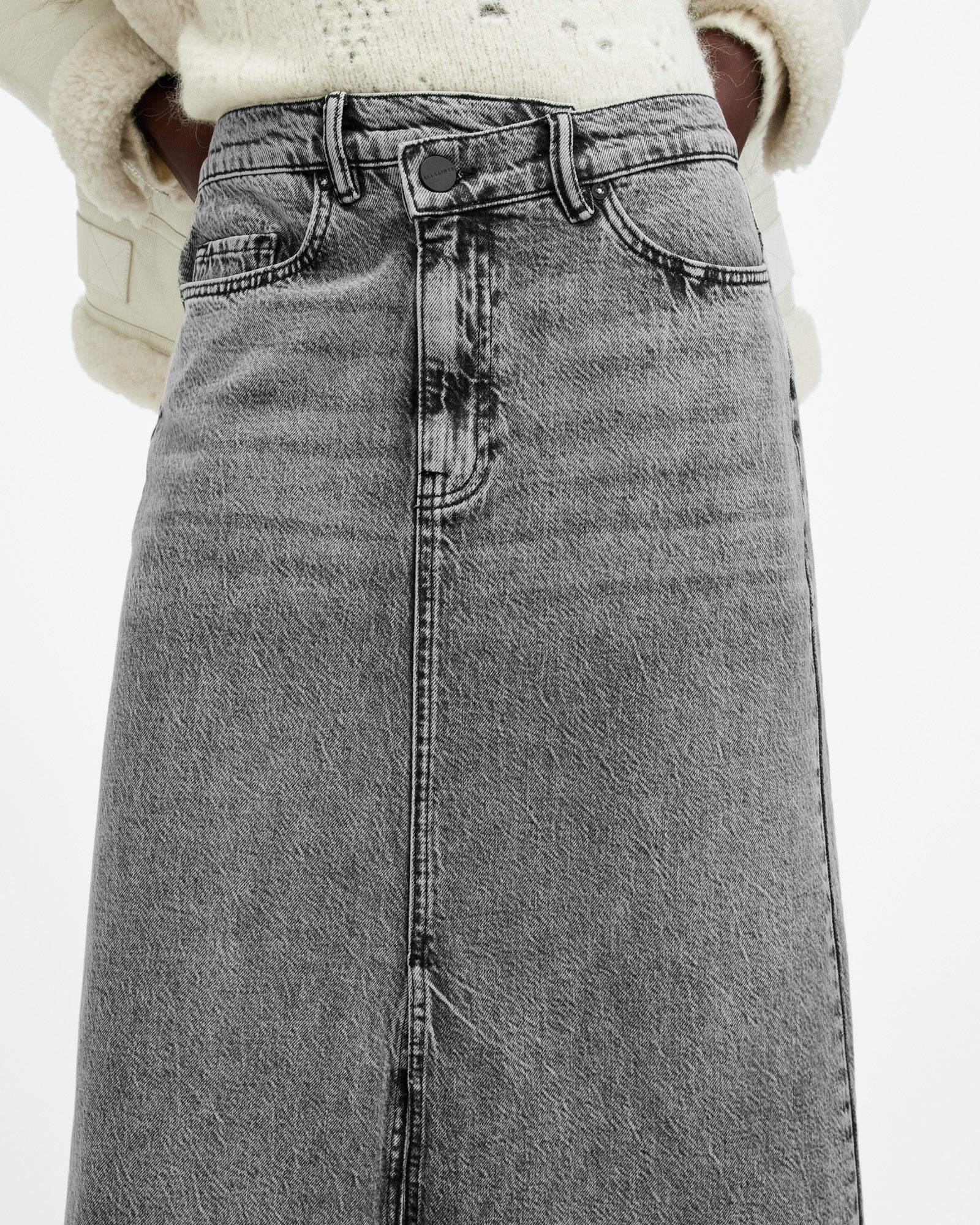 Noir Maxi Denim Skirt - Image 3