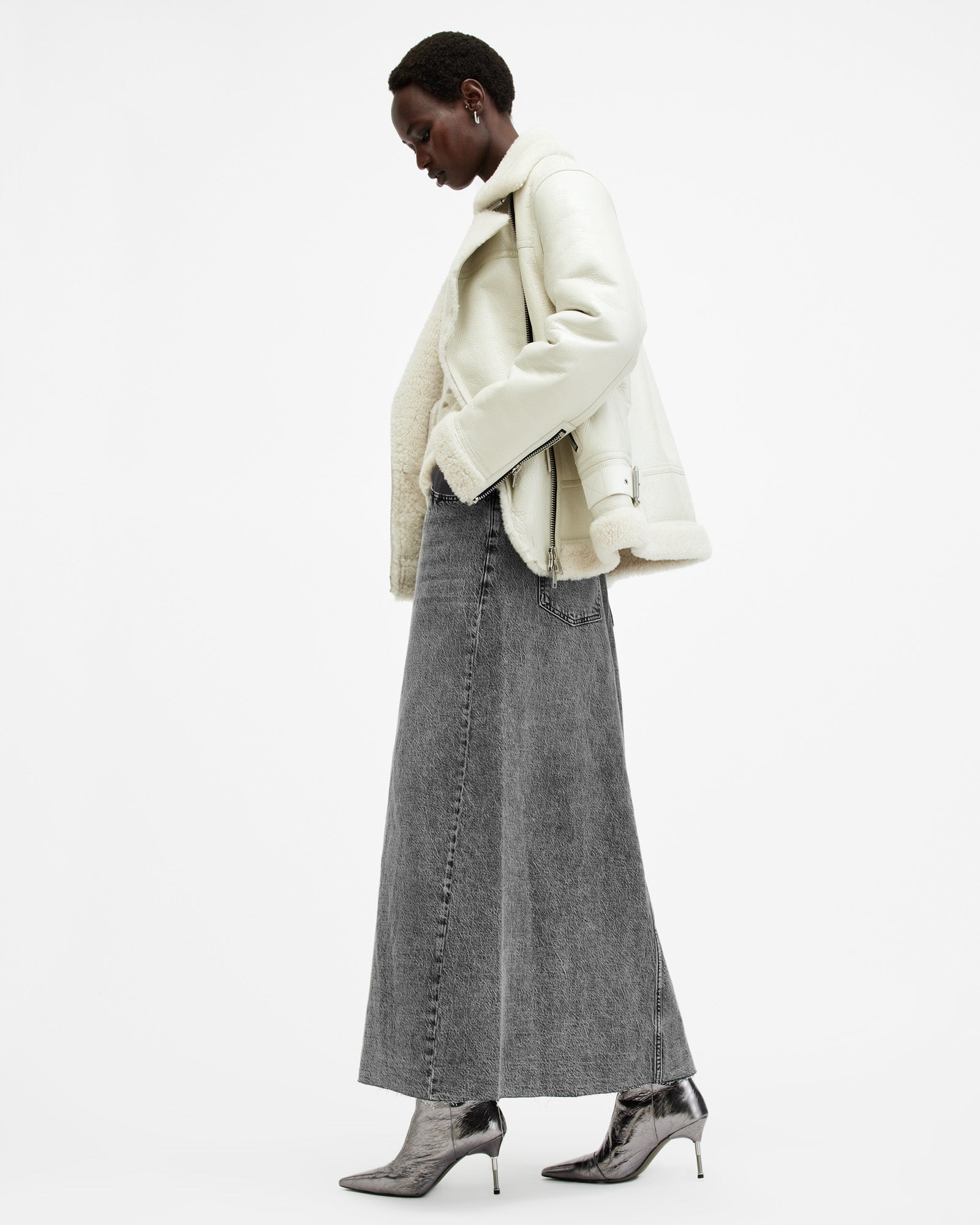 Noir Maxi Denim Skirt - Image 4