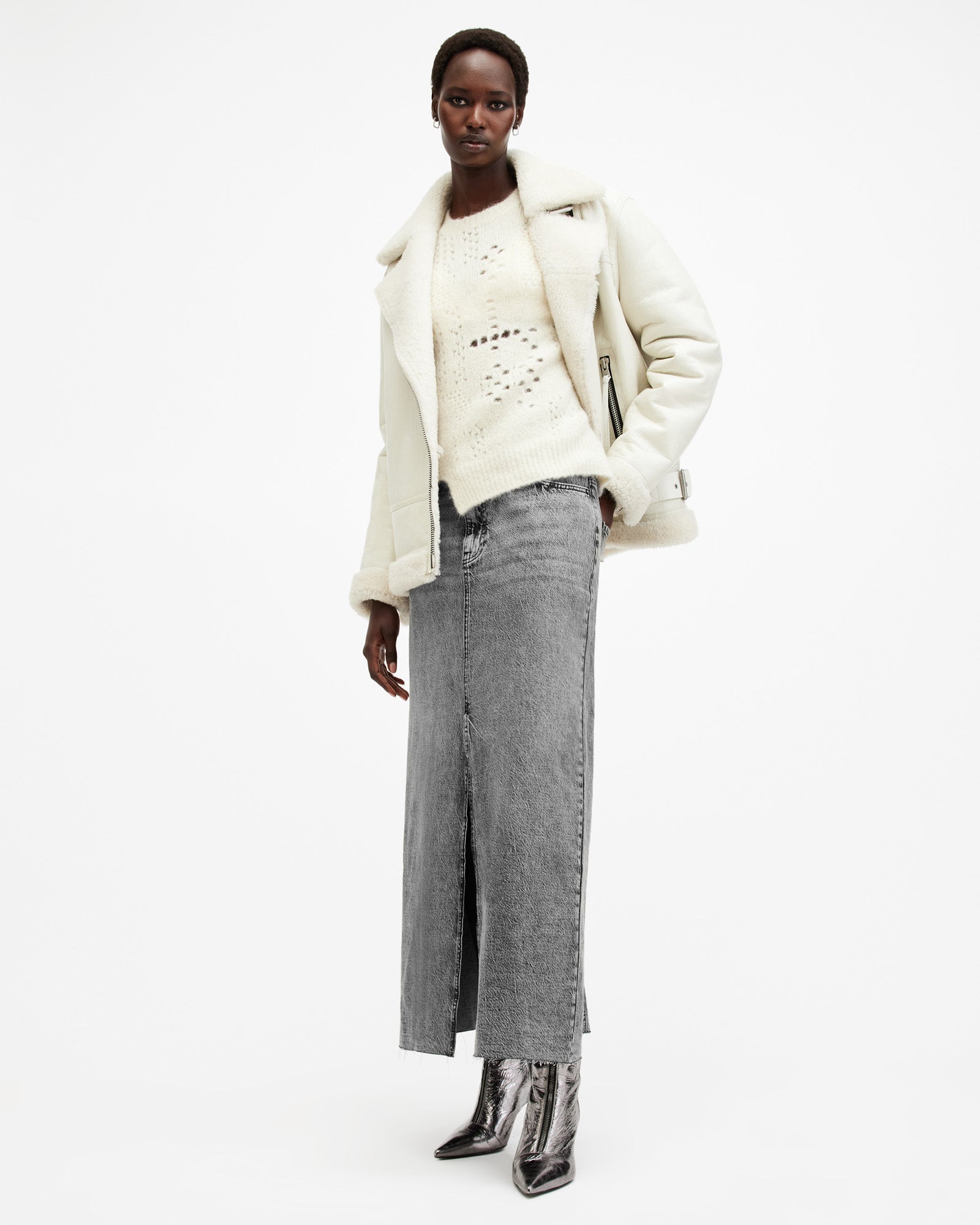 Noir Maxi Denim Skirt - Image 5