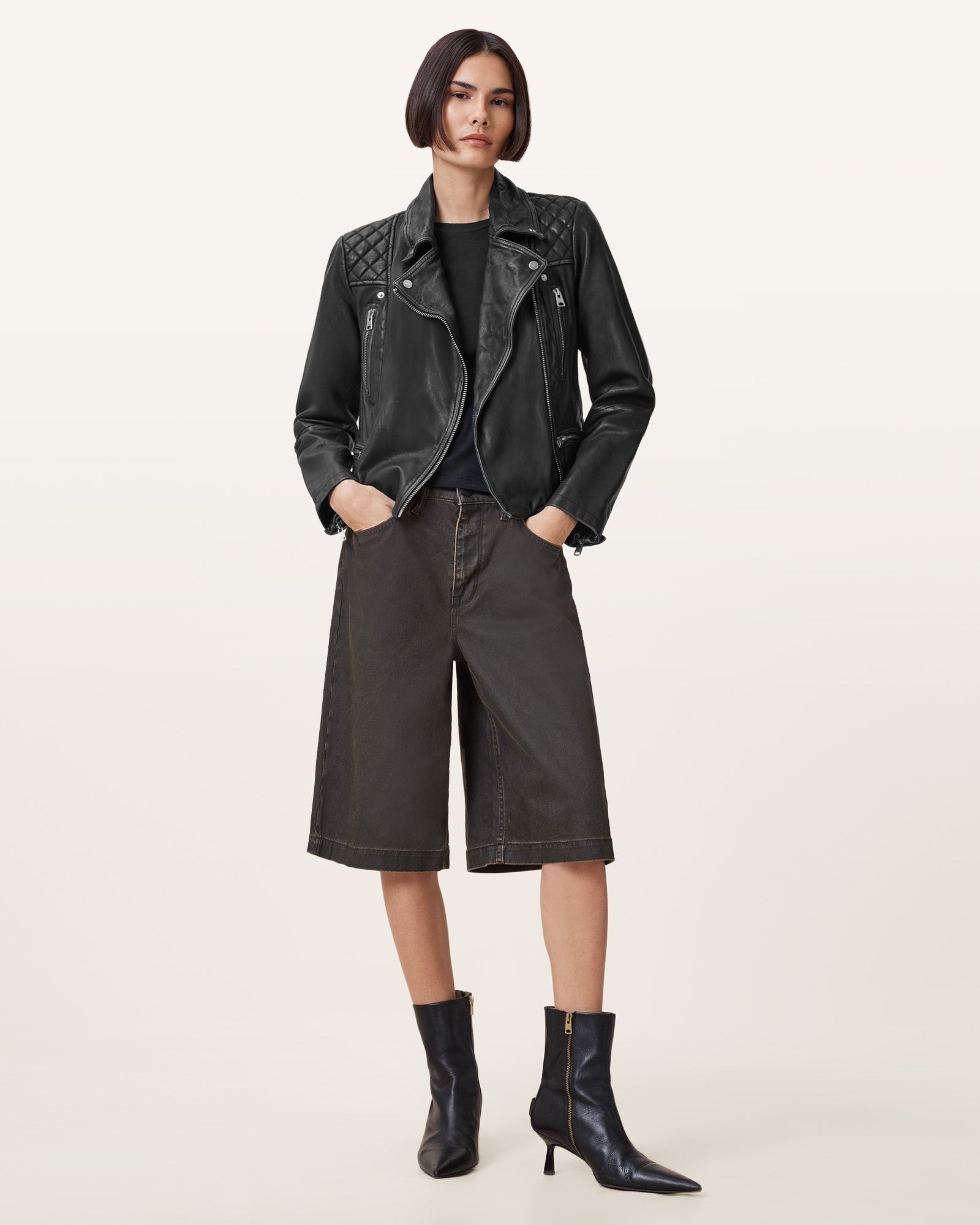 Cargo Biker Leather Jacket - Image 2