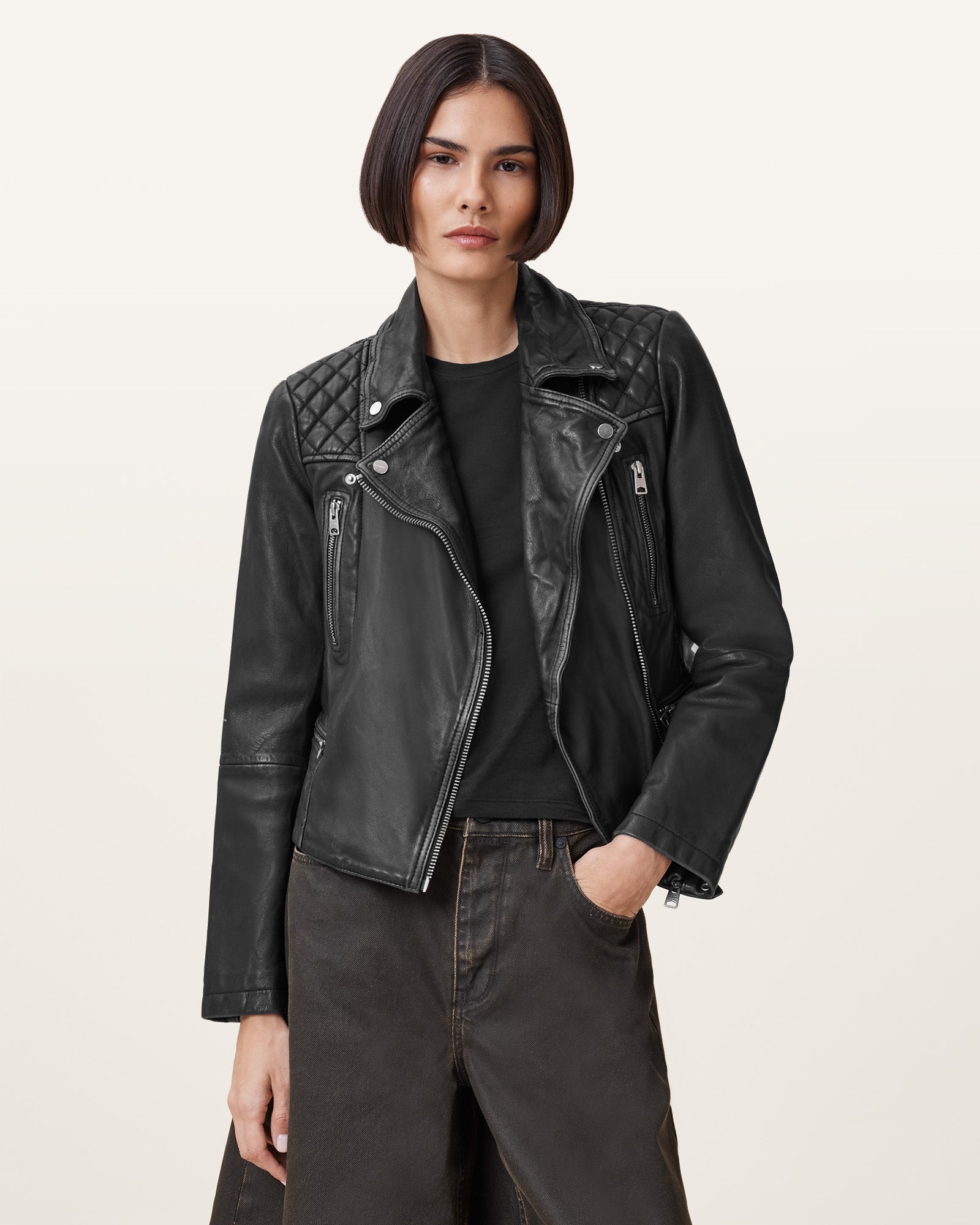Cargo Biker Leather Jacket - Image 3