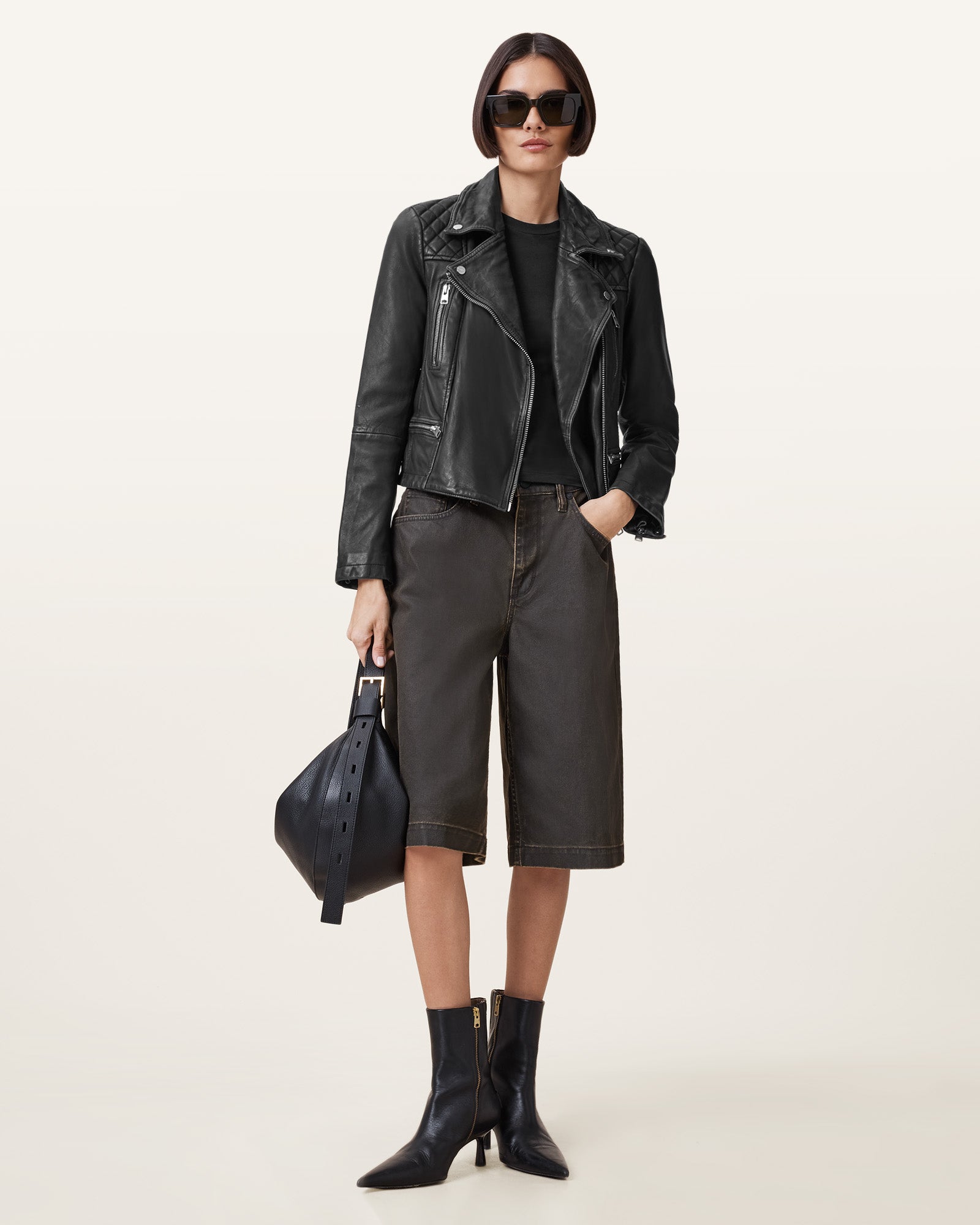 Cargo Biker Leather Jacket - Image 4