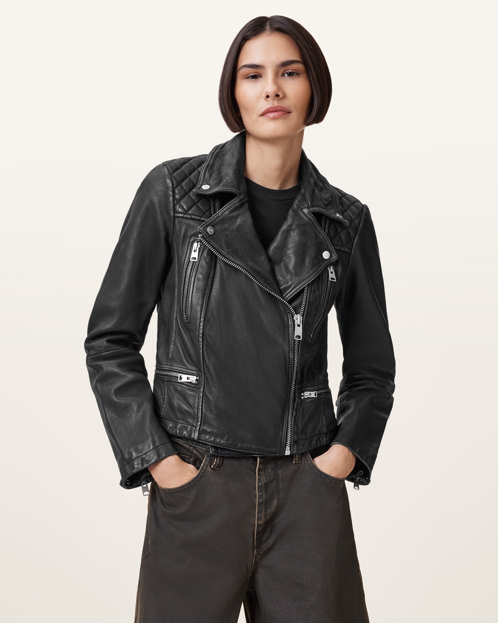 Cargo Biker Leather Jacket - Image 6