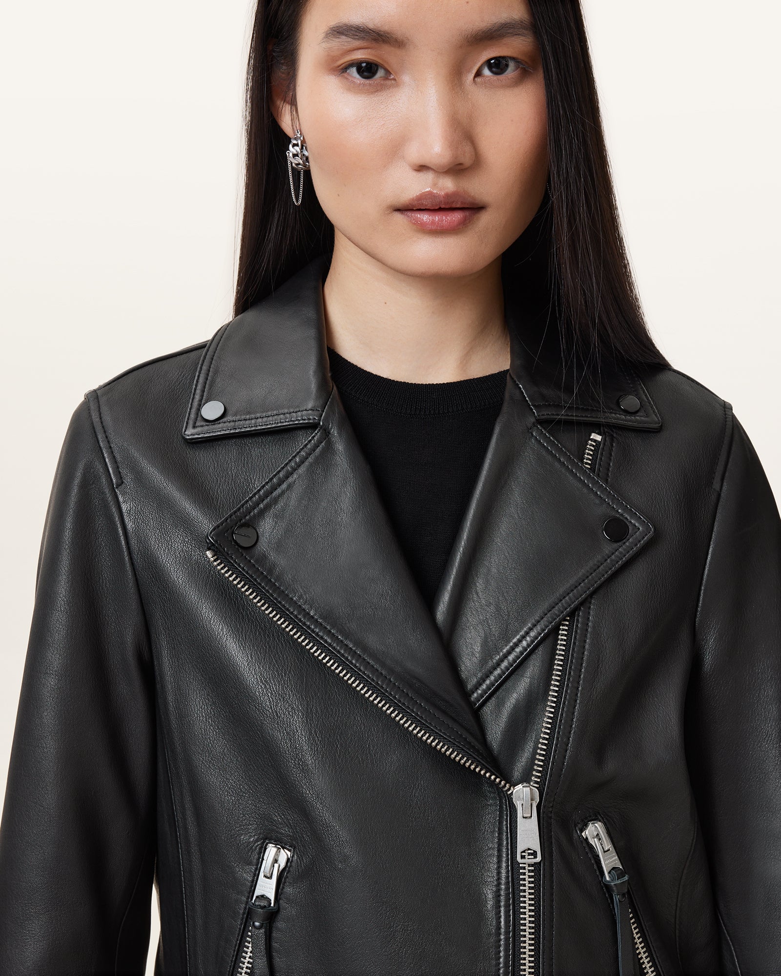 Dalby Biker Leather Jacket - Image 2