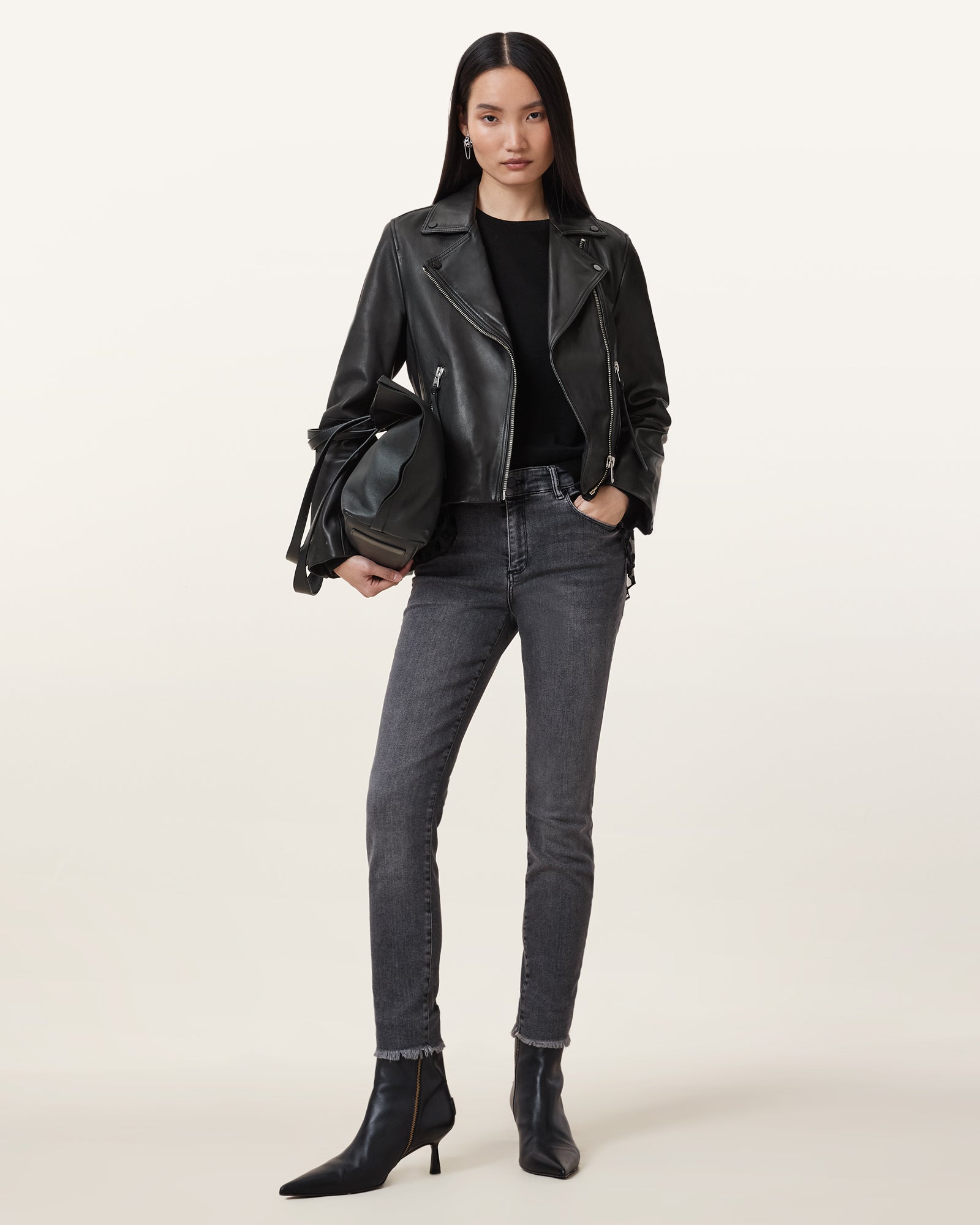 Dalby Biker Leather Jacket - Image 3