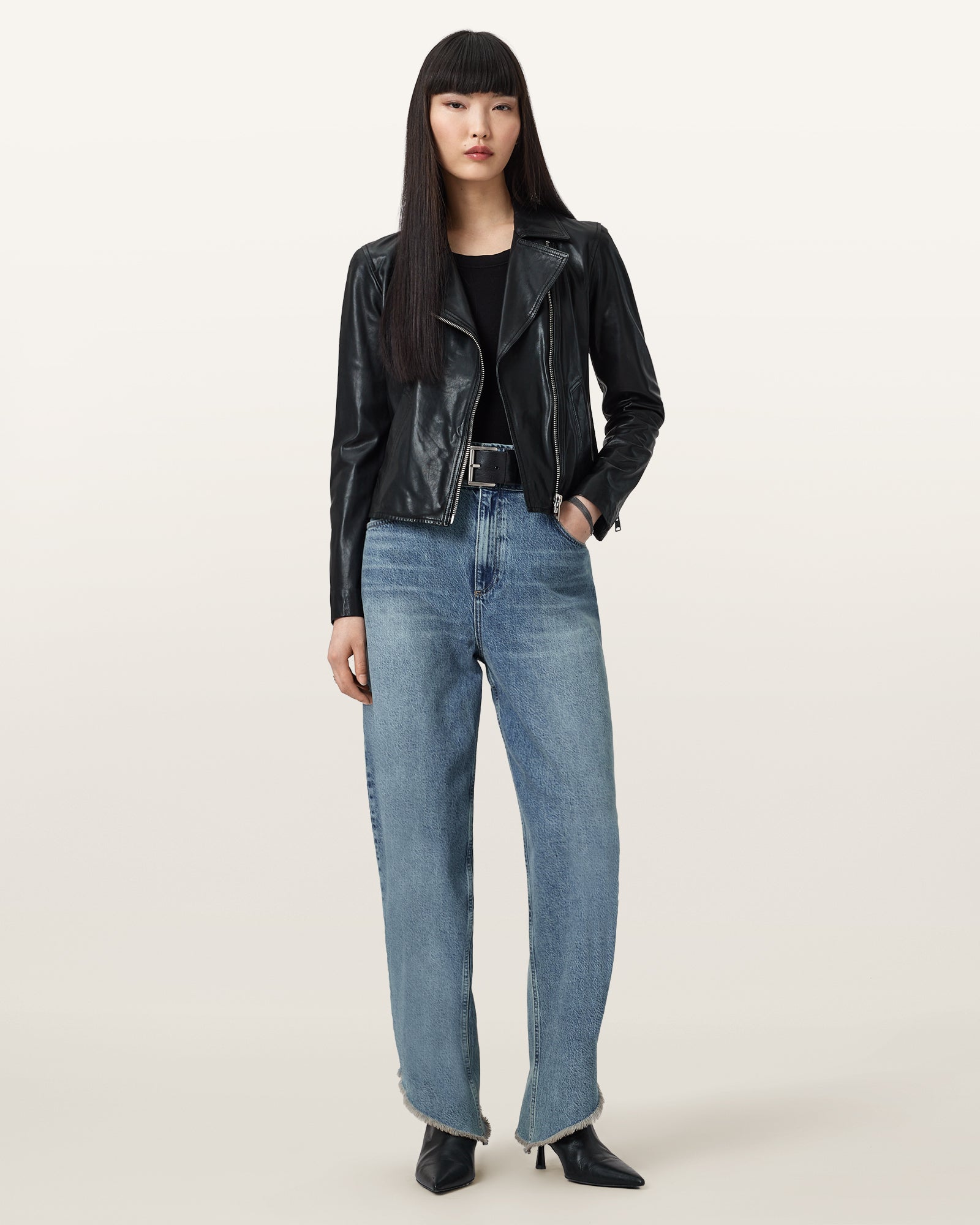 Vela Biker Leather Jacket - Image 3