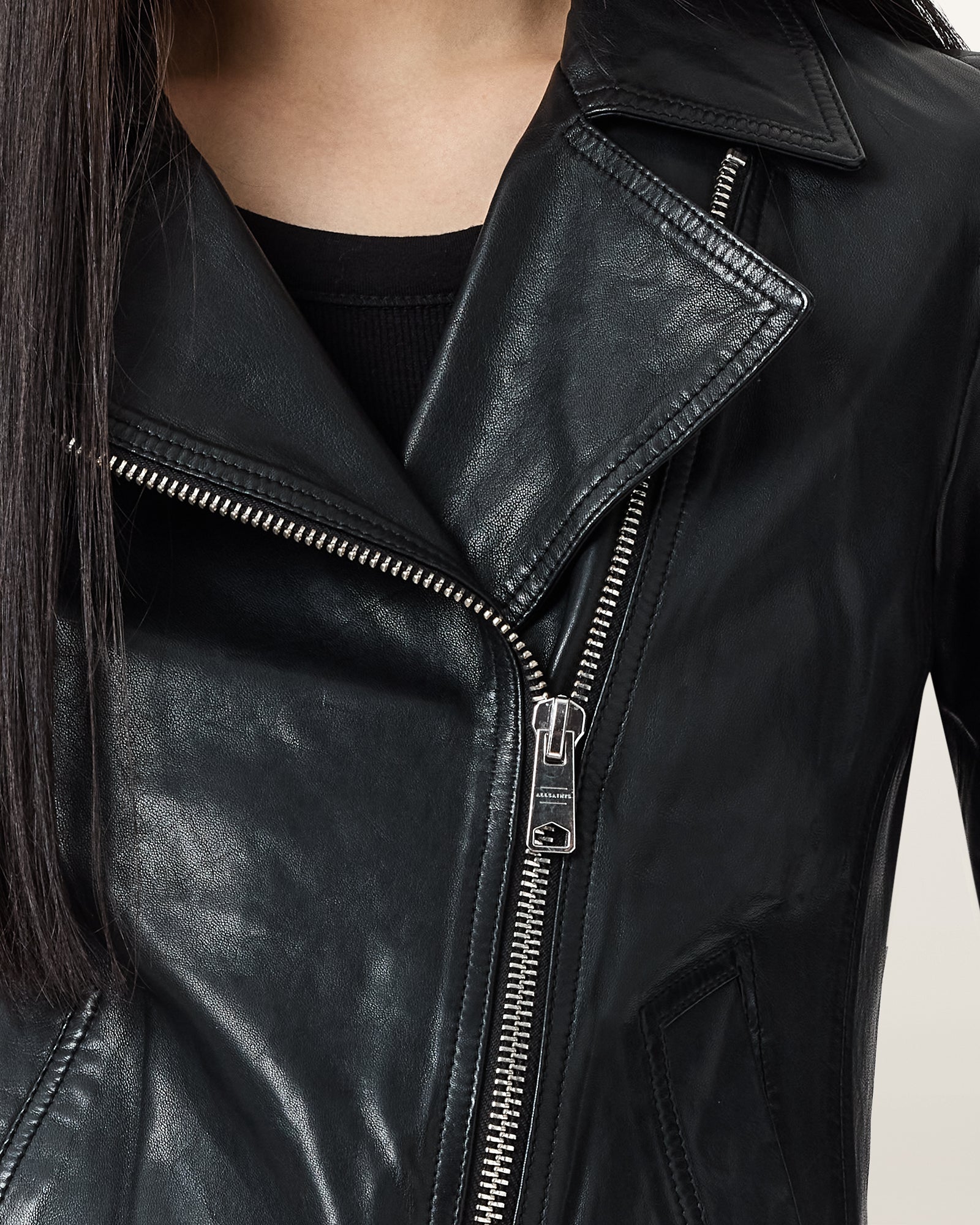 Vela Biker Leather Jacket - Image 4