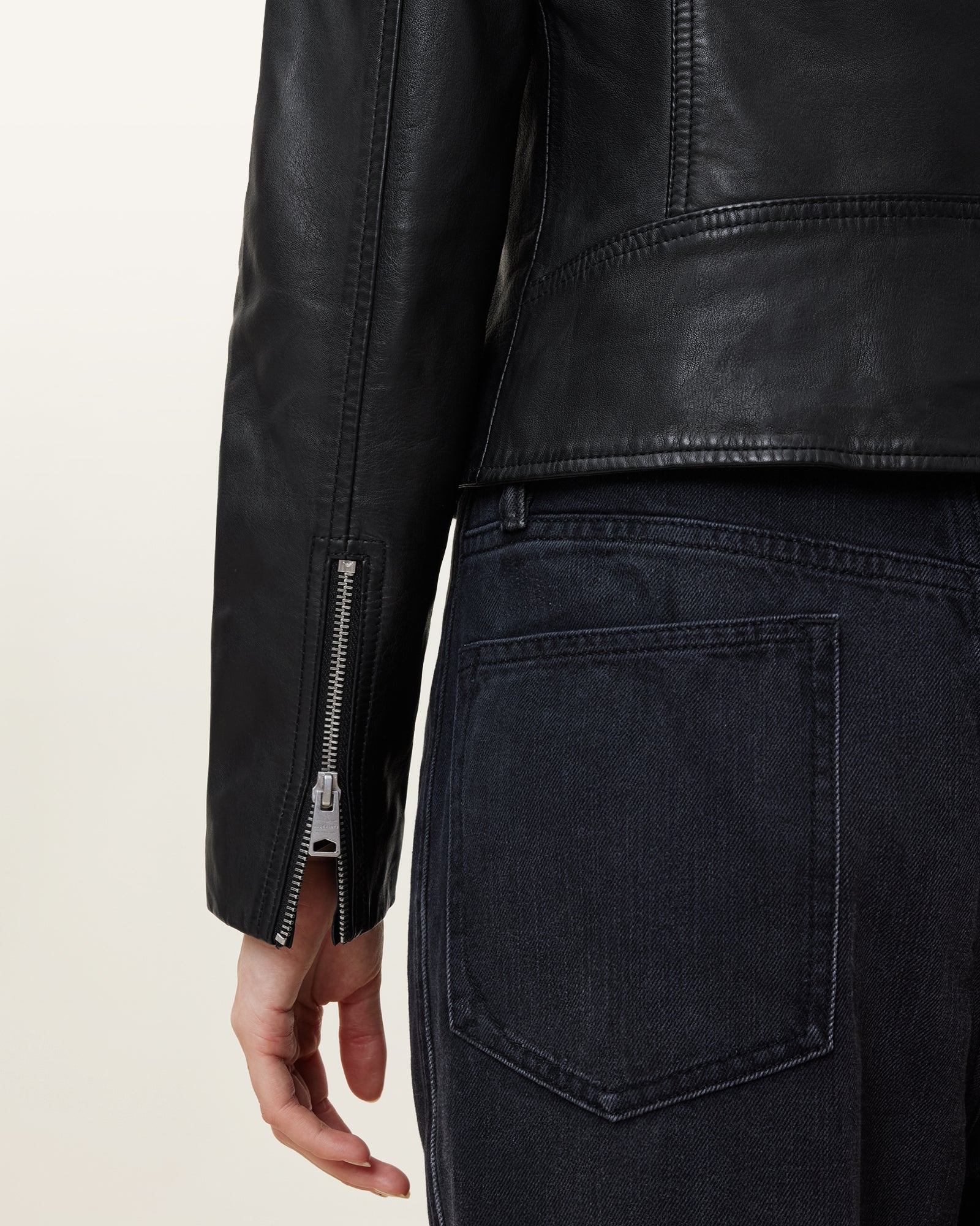 Vela Biker Leather Jacket - Image 6