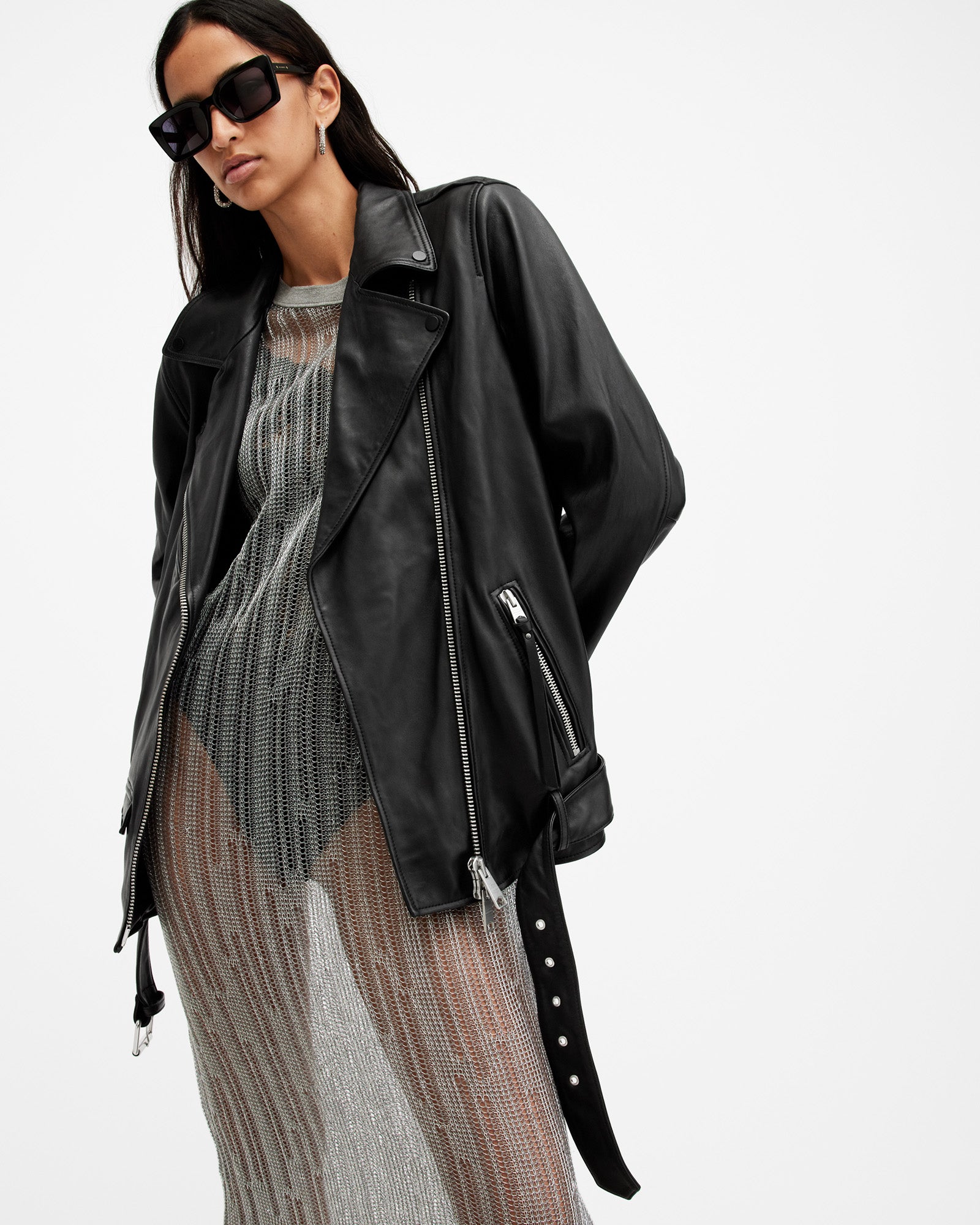 Billie Biker Leather Jacket - Image 8