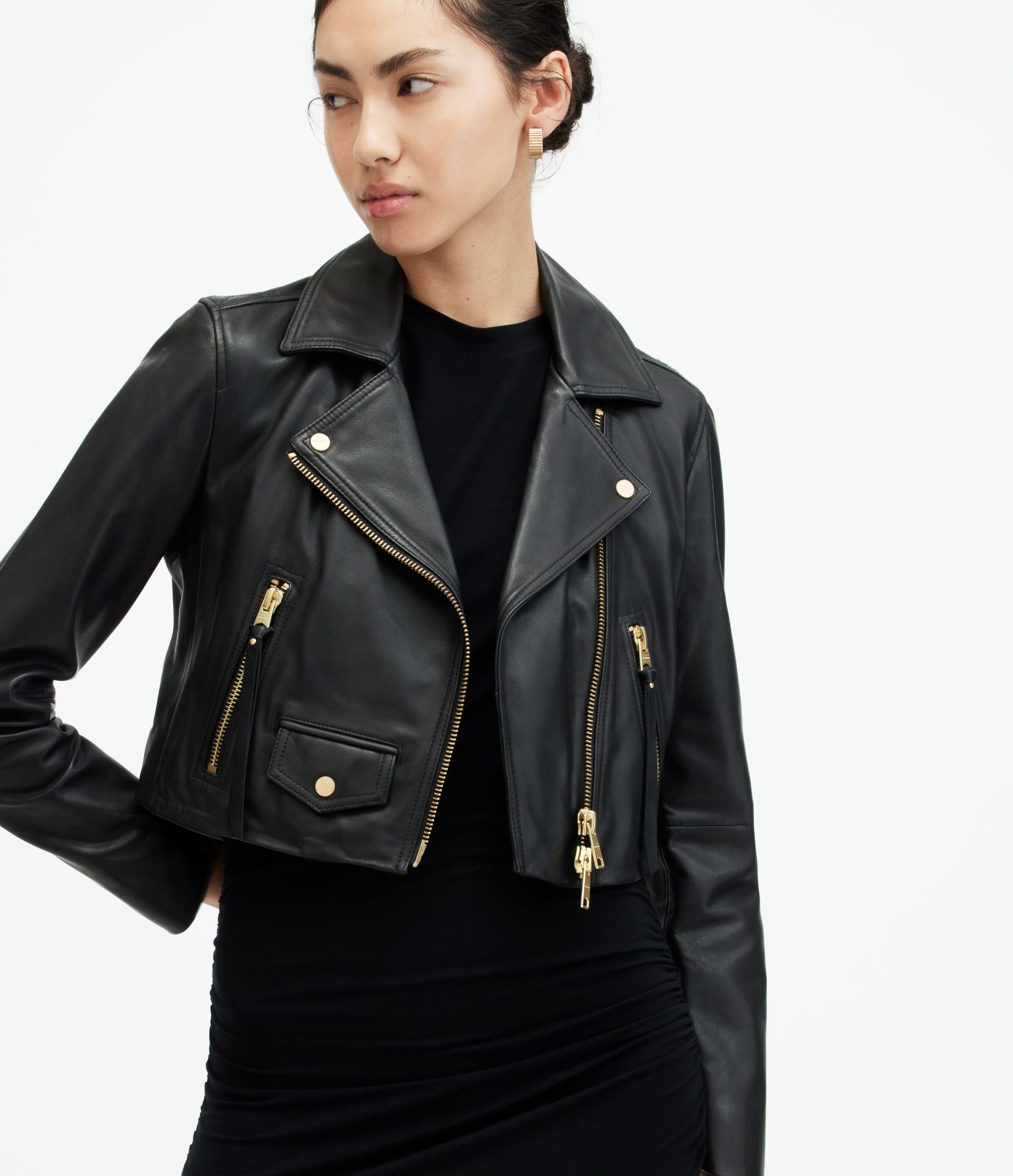 Elora Biker Leather Jacket - Image 4